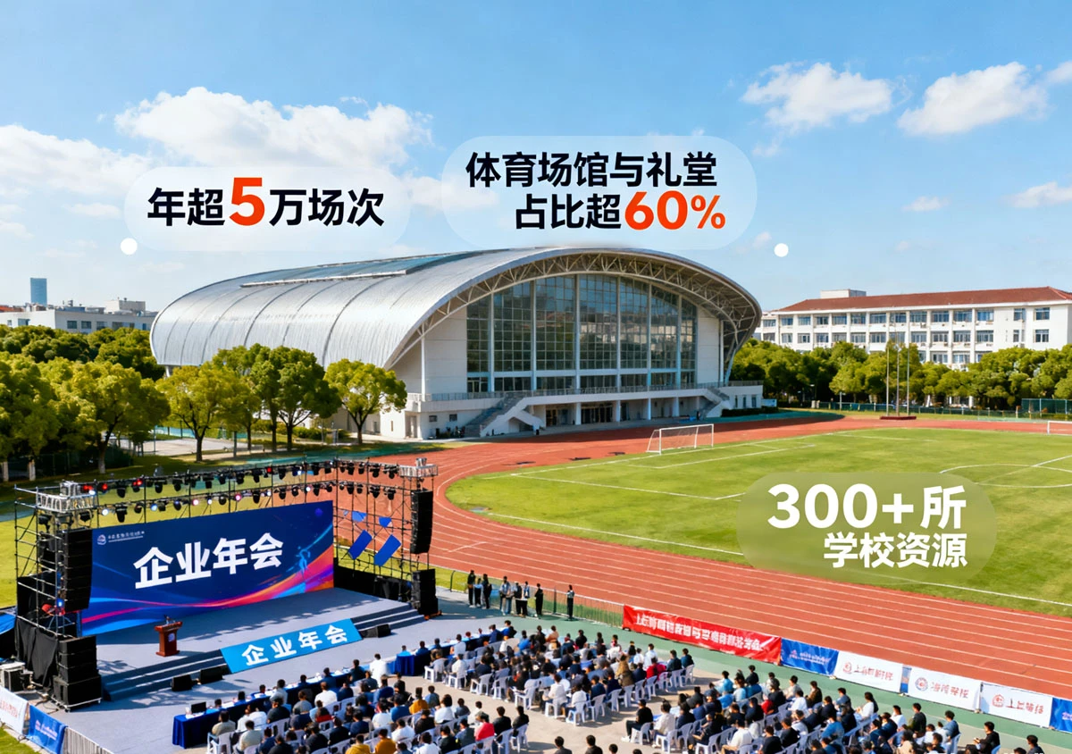 上海校园场地租赁年超5万场次，企业年会与体育赛事需求激增